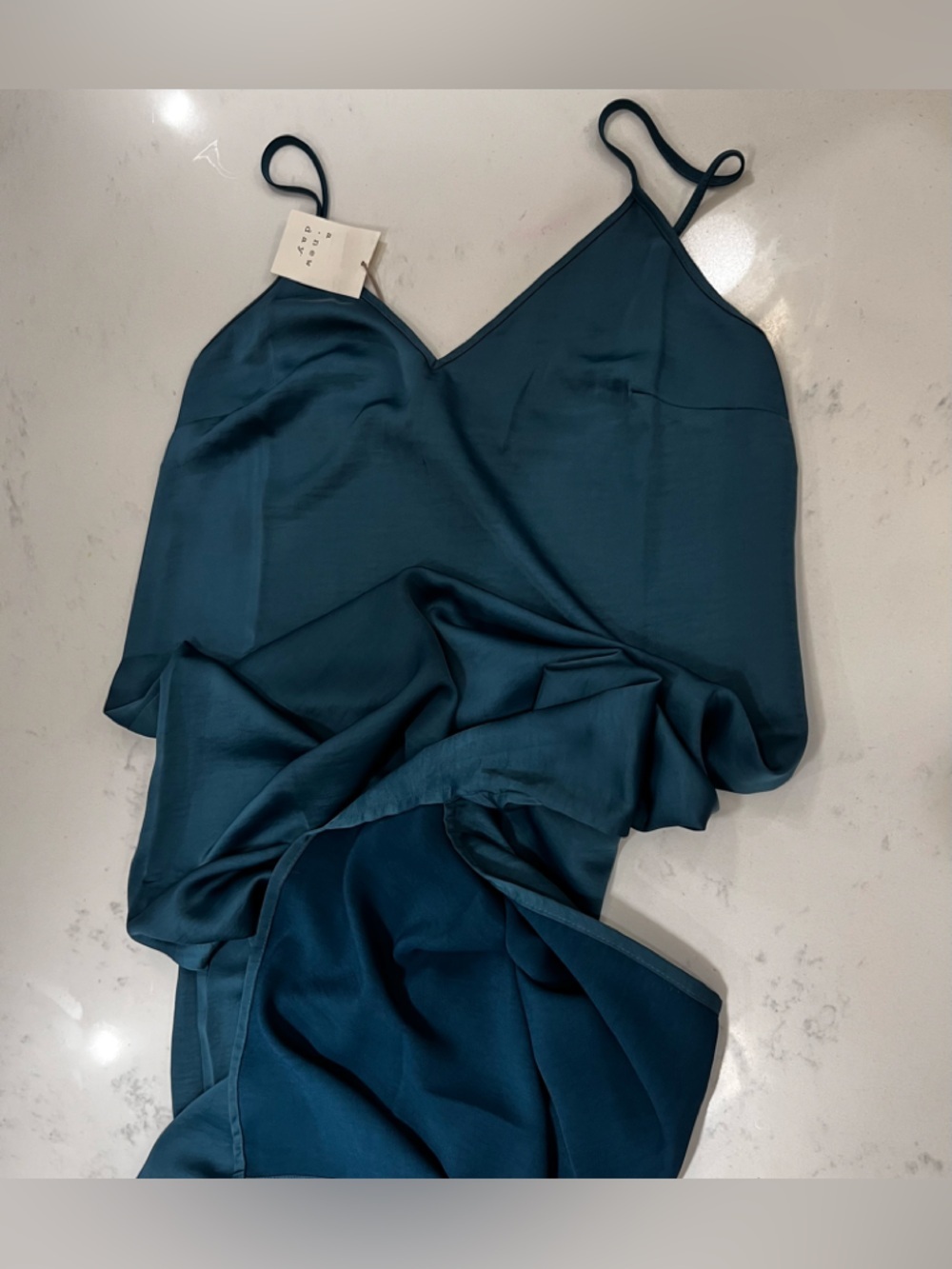 A NEW DAY Teal Slip Maxi Dress with Spaghetti Straps - Picture 7 of 13
